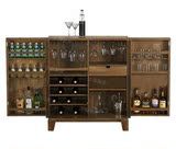 美式实木酒柜简约欧式原木色餐边柜储物柜红酒柜新古典多功能家具