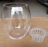 玻璃大恐龙蛋造型 陶瓷花瓶 简约透明水培水生植物器皿 送定植篮