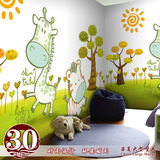 3D可爱卡通动物儿童房幼儿园教室环保大型壁画卧室游乐场墙纸壁纸