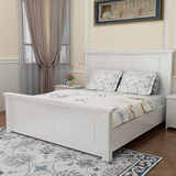 美式实木床宜家白色单双人床1.5米1.8米实木床气压高箱床简约美式