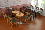 简约创意咖啡厅桌椅组合西餐厅桌椅奶茶店甜品店桌椅组合实木批发
