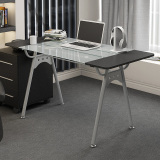 台式电脑桌家用单人办公桌简约现代桌子钢化玻璃书桌钢木写字台