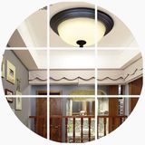 2016美式复古圆形欧式玻璃卧室书房走廊阳台过道灯具2年3个吸顶灯