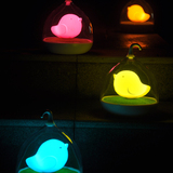 创意小鸟笼LED小夜灯充电声控感应卧室床头婴儿喂奶触摸拍拍台灯