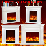 简约美式壁炉实木欧式壁炉架 白色装饰柜取暖炉芯1.2/1.5米电壁炉