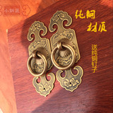 新中式纯铜拉手 明清古典家具配件 橱柜书柜酒柜仿古全铜直条把手