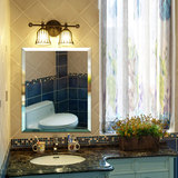方形镜简约欧式浴室镜高清无框壁挂镜悬挂宜家洗手间卫浴镜子银镜