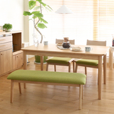 日式实木餐桌简约白橡胡桃实木饭桌北欧现代餐桌餐椅长凳组合新款