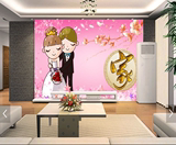 现代简约浪漫婚房婚庆卡通电视客厅卧室背景墙大型壁画无纺布墙纸