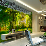 清新树林绿色风景墙纸 大型壁画环保 客厅沙发电视背景影视墙壁纸