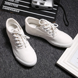 2015秋季韩版白色鞋子小白鞋夏帆布鞋女平底板鞋学生布鞋女款单鞋