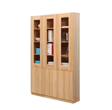 深圳文件柜 自由组合柜子简易玻璃门书橱书架书柜木质储物柜带门