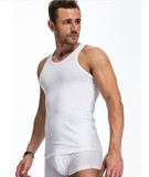 2016夏季新款修身纯棉透气健身运动弹力纯色青年男士大码背心包邮