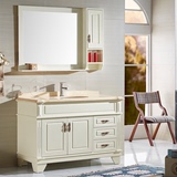 欧式美式仿古落地浴室柜镜柜组合橡木实木洗漱台洗手洗脸盆卫浴柜