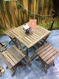 日式木质折叠桌椅组合休闲桌椅喝茶棋牌桌椅奶茶咖啡烧烤店桌椅