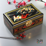 中国特色漆盒平遥漆器喜庆婚庆首饰收纳盒订婚礼物民间手工艺品