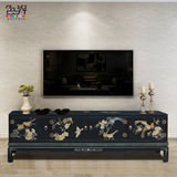 新中式电视柜装饰柜 彩绘电视柜中式彩绘柜手绘家具古典混搭设计