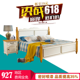 地中海实木床家具美式乡村双人床1.5米1.8米储物床白色双人床欧式