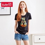 ￼ Baleno/班尼路阿童木女装迷彩A字母印花t恤