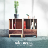 未来日记丨杂志柜 黑胡桃实木小柜 边角柜 橡木床头柜