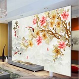中式家和大型壁画壁纸客厅卧室墙纸PVC电视背景墙立体3d墙布