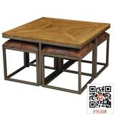 美式乡村整装椅子复古实木办公椅酒店桌餐桌椅会议桌创意茶几特价