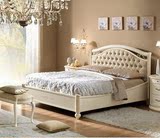 特价美式乡村实木雕花床欧式现代做旧1.8米双人床简约布艺婚庆床