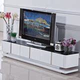木艺术简约现代钢琴烤漆电视柜 时尚钢化玻璃黑白电视柜客厅家具
