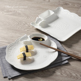 饺子盘托盘水饺盘骨质瓷平盘菜盘创意陶瓷西餐具盘子早餐盘点心盘