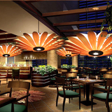 中式吊灯日式灯具餐厅酒店木艺灯个性田园茶楼工程东南亚木皮吊灯