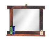 原生态中式仿古浴镜框装饰镜梳妆镜卫生间壁挂实木卫浴老船木镜框