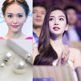 s925纯银双面珍珠耳钉耳环明星同款大小日韩气质时尚女耳饰防过敏