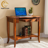美式实木台式电脑办公桌简约笔记本写字台小户型卧室转角小书桌