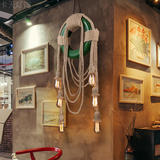 欧式简约创意麻绳轮胎个性餐厅咖啡厅吧台吊灯美式客厅工业风吊灯