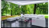 巨幅高清祼眼3D立体风景树林森林大型壁画客厅沙发卧室电视背墙布