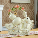 陶瓷葫芦鲤鱼摆件如意家居装饰品电视柜客厅酒柜摆件创意结婚礼品