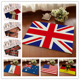 澳大利亚英国德国法国旗法兰绒防滑垫卧室客厅浴室入户地毯门垫