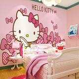 Holle Kitty凯蒂猫可爱卡通大型壁画儿童房背景墙壁纸幼儿园墙纸
