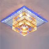 led过道水晶灯玄关灯走廊门厅灯天花创意正方形长城客厅吸顶灯具