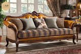 新品欧式真皮布艺实木沙发组合美式客厅皮沙发双人三人老虎椅现货