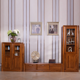 乌金木实木电视柜组合现代简约客厅家具实木储物柜地柜影视背景墙