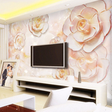 3d立体墙纸壁画现代简约玫瑰无纺布无缝墙布客厅电视背景墙壁纸画