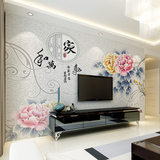 中式家庭壁画壁纸高端大型定制创意卧室客厅电视背景墙无纺布墙纸