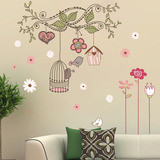花卉墙壁装饰 客厅餐厅卧室温馨床头浪漫墙贴画田园家居饰品自粘