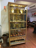 老榆木免漆家具纯实木瓷器珠宝首饰展览柜展示柜货架玻璃柜展示架