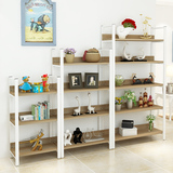 宜家特价书架置物架简易客厅创意隔板简约钢木书架组合展示架书柜