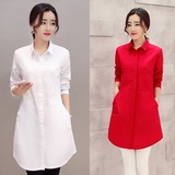 2016秋季流行新款女装 韩版修身全棉女士精品时尚衬衫长袖