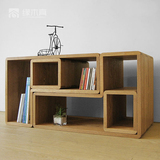 缘木真家具组合书柜日式书架自由组合书柜转角书柜橡木简易书柜
