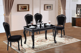 欧式餐桌椅 简约现代黑色长方形桌子1.2-1.4-1.6-1.8-2米实木桌