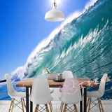 摄影风景海浪波浪大型壁画客厅餐厅玄关艺术背景墙纸壁纸浪漫海滩